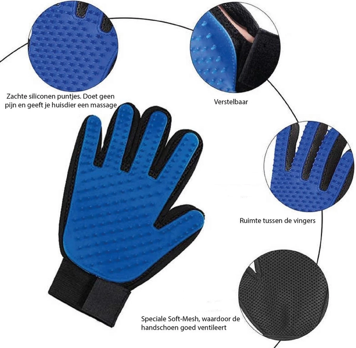 Merkloos Huisdierhaar Verwijderaar - Voor Katten En Honden - Handschoen 1 Merkloos Huisdierhaar Verwijderaar - Voor Katten En Honden - Handschoen