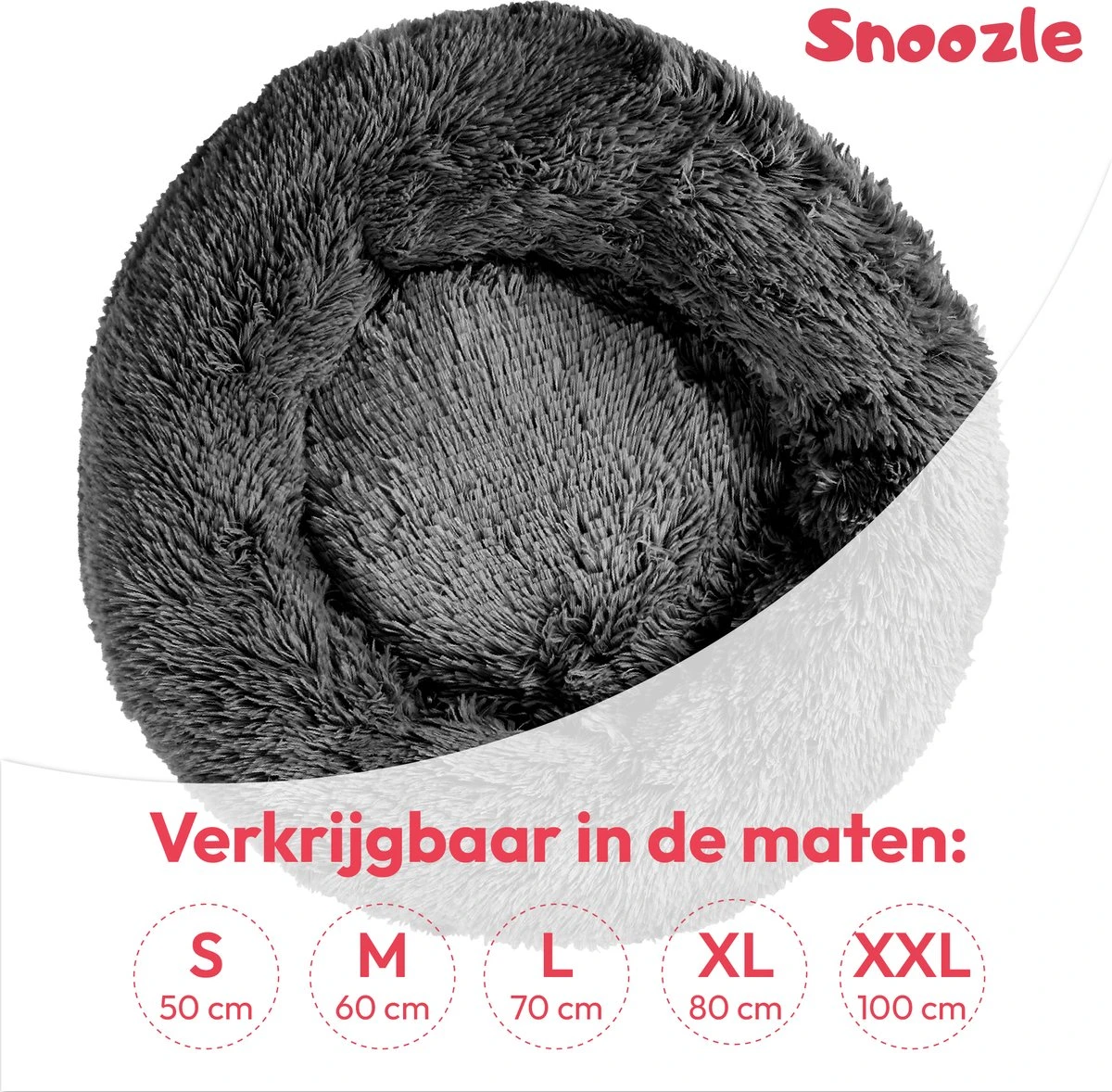Snoozle Hondenmand - Zacht En Luxe Hondenkussen - Wasbaar - Fluffy - Hondenmanden - 80cm - Grijs 4 Snoozle Hondenmand - Zacht En Luxe Hondenkussen - Wasbaar - Fluffy - Hondenmanden - 80cm - Grijs - Afbeelding 4