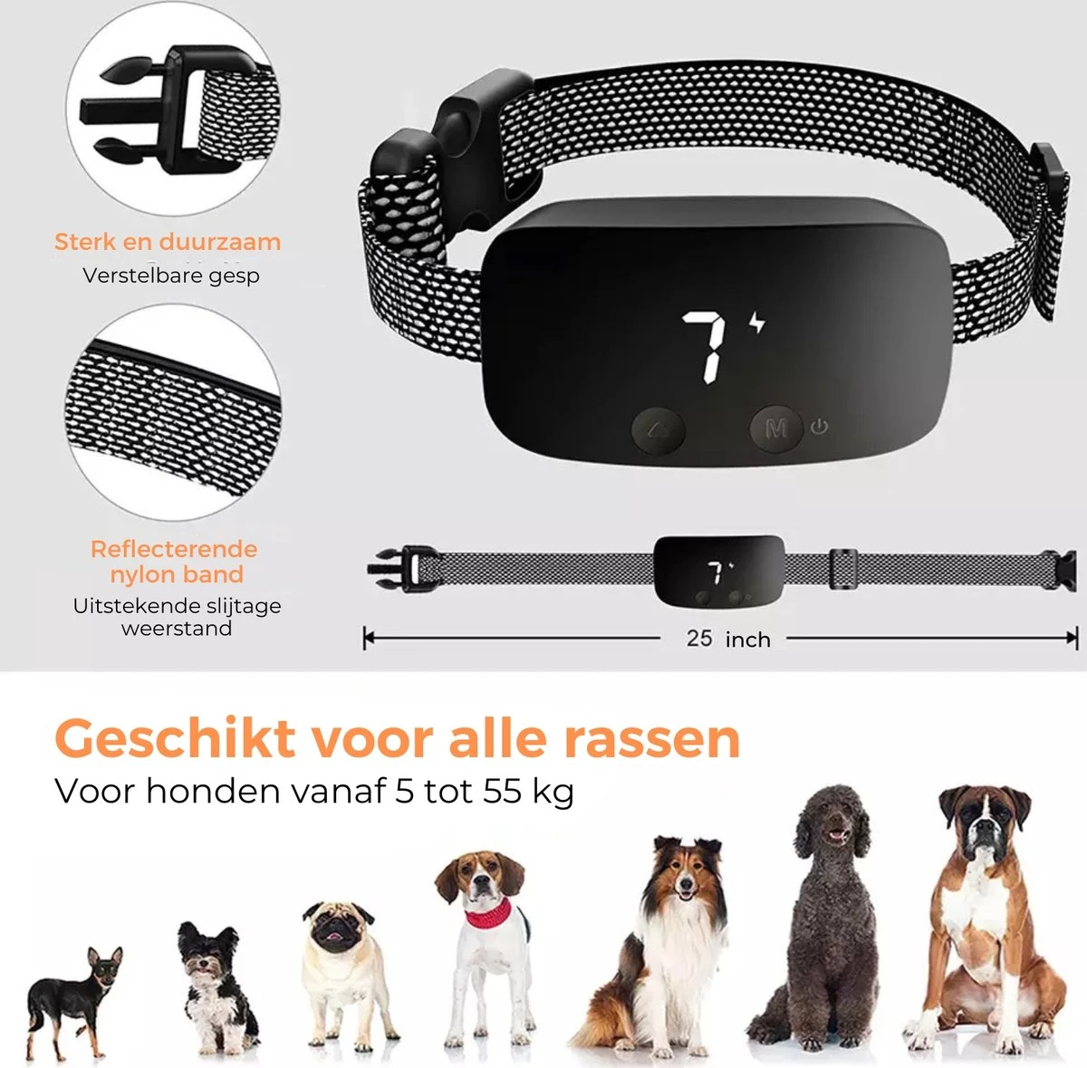 Amaeze Anti Blafband - Opvoedingshalsband Zonder Schok En Diervriendelijk – Blafband Voor Honden – Opvoedingshalsbanden - Voor Kleine En Grote Honden - Antiblafband Zonder Schok Waterdicht - Oplaadbaar - Vibratie En Audio 3 Amaeze Anti Blafband - Opvoedingshalsband Zonder Schok En Diervriendelijk – Blafband Voor Honden – Opvoedingshalsbanden - Voor Kleine En Grote Honden - Antiblafband Zonder Schok Waterdicht - Oplaadbaar - Vibratie En Audio - Afbeelding 3