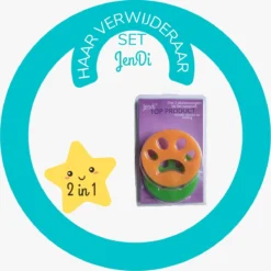Jendi - Haarverwijderaar Voor Huisdieren - Pluizen Verwijderaar - Makkelijk In Gebruik - Haarverwijderaar Voor Wasmachine - 2 Stuks In 1 Verpakking - Kleur: Groen & Oranje