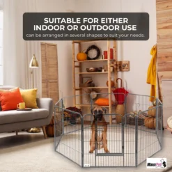 MaxxPet Puppyren - Hondenbench - Hondenren- Puppyren Met 8 Kennelpanelen - Staal -80 X 80 Cm Ø 210 Cm -Dog Supplies 1200x1200 1065
