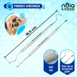 Nola & Coco® Tandsteen Verwijderaar Set Inclusief Bewaardoosje - Tandenkrabber - Set Van Twee - Hond - Kat - Tandenborstel - Tandplak Verwijderen - Tandenstoker - Honden Tanden Schoonmaken - Tandenhaakje - Gebitsreiniging -Dog Supplies 1200x1200 1096