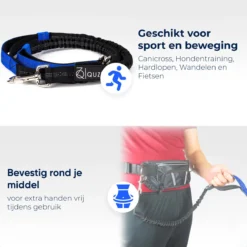 Canicross Looplijn Hond Met Heupriem Voor Hardlopen - Elastische Handsfree Hondenriem - Honden Trainingslijn - 150/200cm - Blauw -Dog Supplies 1200x1200 1109