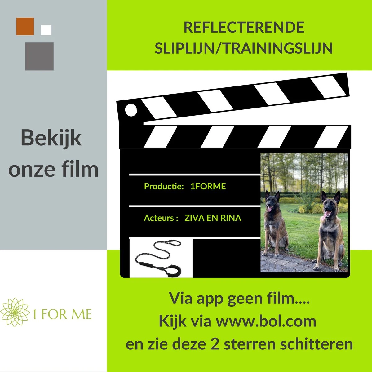 1FORME Hondenriem 15-25kg - Sliplijn Hond REFLECTEREND 2m, 1cm Ø - Jachtlijn 2 Ergonomische Handvaten - Dubbel Stop 2 1FORME Hondenriem 15-25kg - Sliplijn Hond REFLECTEREND 2m, 1cm Ø - Jachtlijn 2 Ergonomische Handvaten - Dubbel Stop - Afbeelding 2