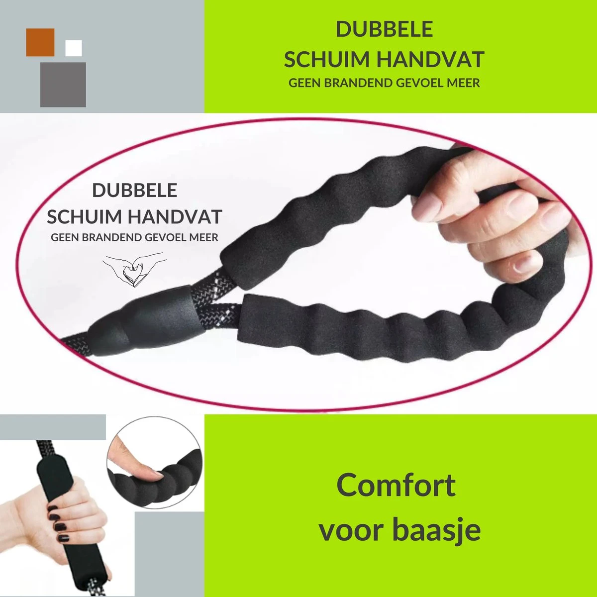 1FORME Hondenriem 15-25kg - Sliplijn Hond REFLECTEREND 2m, 1cm Ø - Jachtlijn 2 Ergonomische Handvaten - Dubbel Stop 6 1FORME Hondenriem 15-25kg - Sliplijn Hond REFLECTEREND 2m, 1cm Ø - Jachtlijn 2 Ergonomische Handvaten - Dubbel Stop - Afbeelding 6