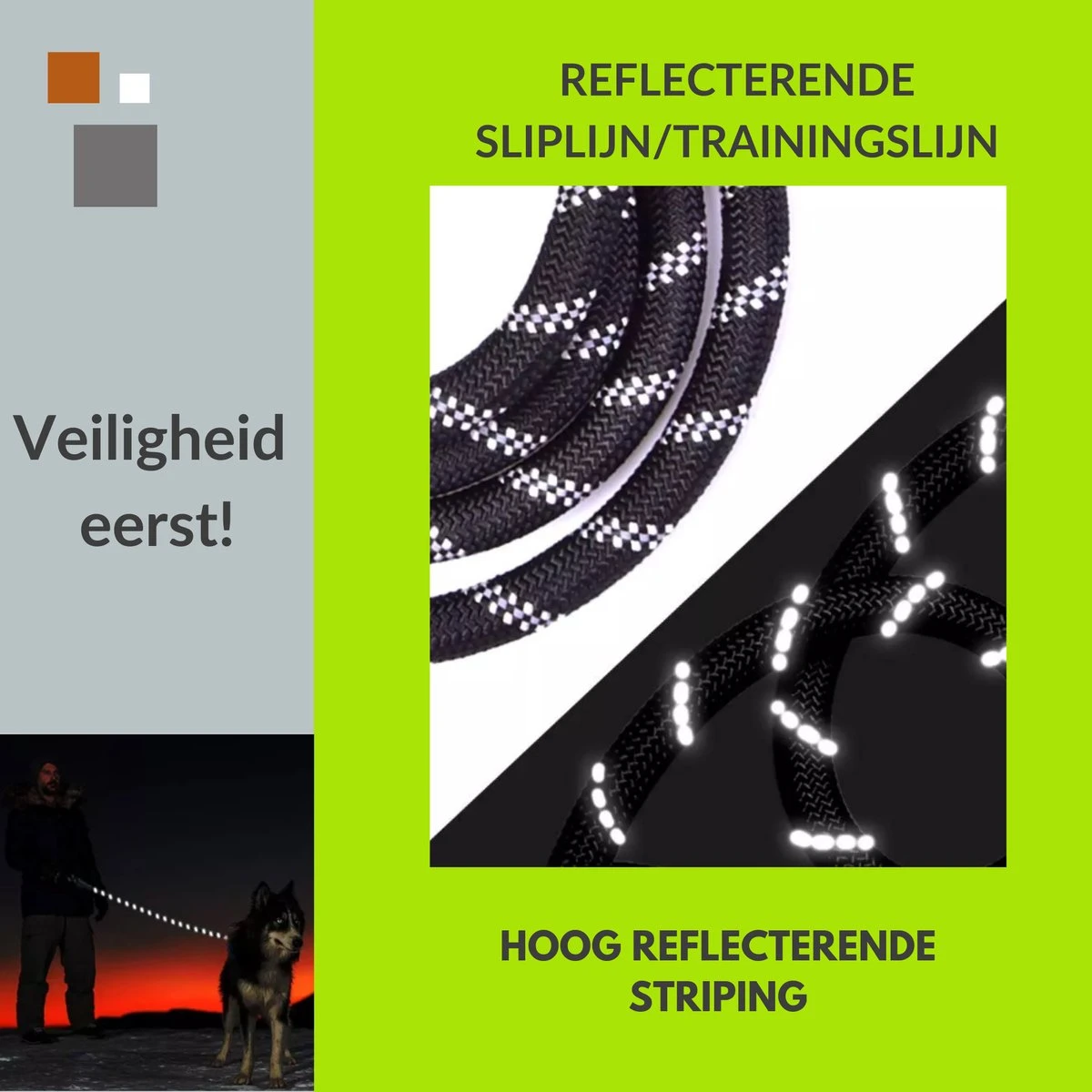 1FORME Hondenriem 15-25kg - Sliplijn Hond REFLECTEREND 2m, 1cm Ø - Jachtlijn 2 Ergonomische Handvaten - Dubbel Stop 7 1FORME Hondenriem 15-25kg - Sliplijn Hond REFLECTEREND 2m, 1cm Ø - Jachtlijn 2 Ergonomische Handvaten - Dubbel Stop - Afbeelding 7