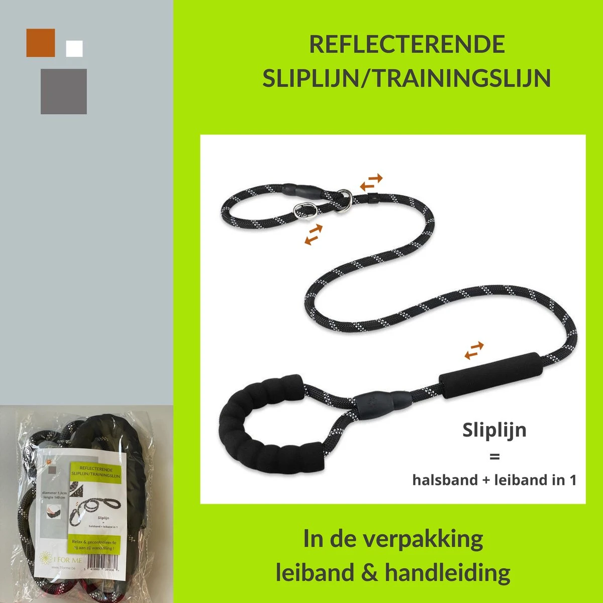 1FORME Hondenriem 15-25kg - Sliplijn Hond REFLECTEREND 2m, 1cm Ø - Jachtlijn 2 Ergonomische Handvaten - Dubbel Stop 8 1FORME Hondenriem 15-25kg - Sliplijn Hond REFLECTEREND 2m, 1cm Ø - Jachtlijn 2 Ergonomische Handvaten - Dubbel Stop - Afbeelding 8