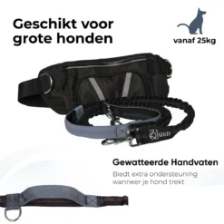 Canicross Looplijn Hond Met Heupriem Voor Hardlopen - Elastische Handsfree Hondenriem - Honden Trainingslijn - 150/200cm - Grijs -Dog Supplies 1200x1200 1144