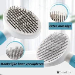 Merkloos Dierenborstel - Haarborstel Huisdieren - Borstel Voor Vacht Huisdier - Borstel Kat - Borstel Hond - Makkelijk Haar Verwijderen Met één Klik - Inclusief Speeltje - Kam Huisdier - Vachtverzorging - Massage -Dog Supplies 1200x1200 119