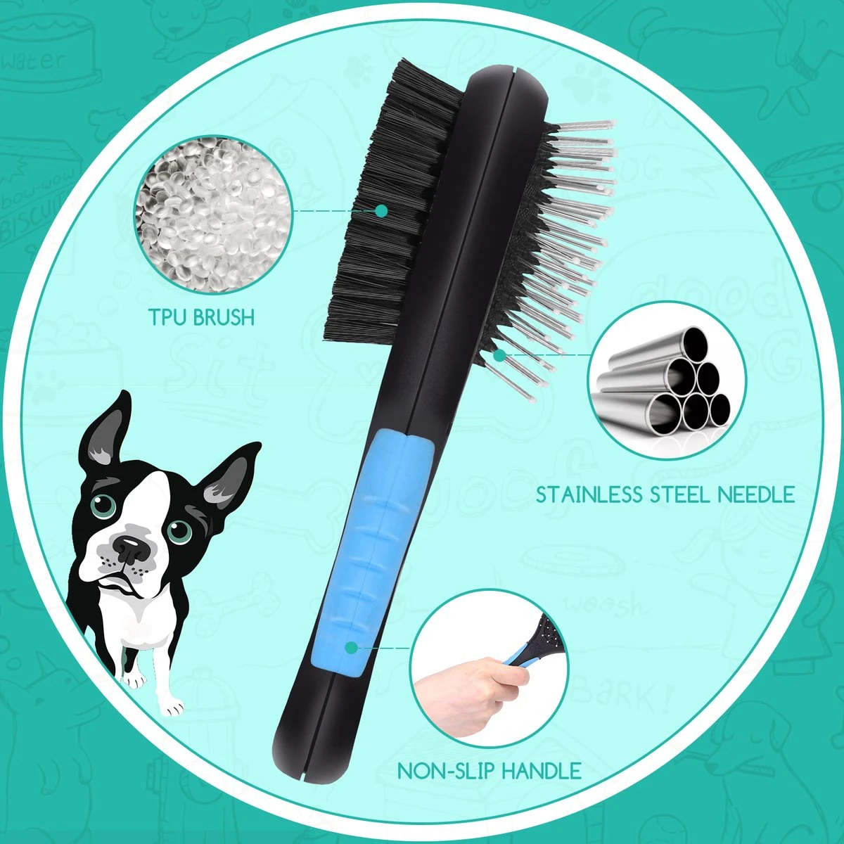 Nobleza 3 Delige Hondenborstel Set – Hondenkam - Kattenkam - Borstels – Dierverzorging - Dierenverzorging - Blauw 3 Nobleza 3 Delige Hondenborstel Set – Hondenkam - Kattenkam - Borstels – Dierverzorging - Dierenverzorging - Blauw - Afbeelding 3