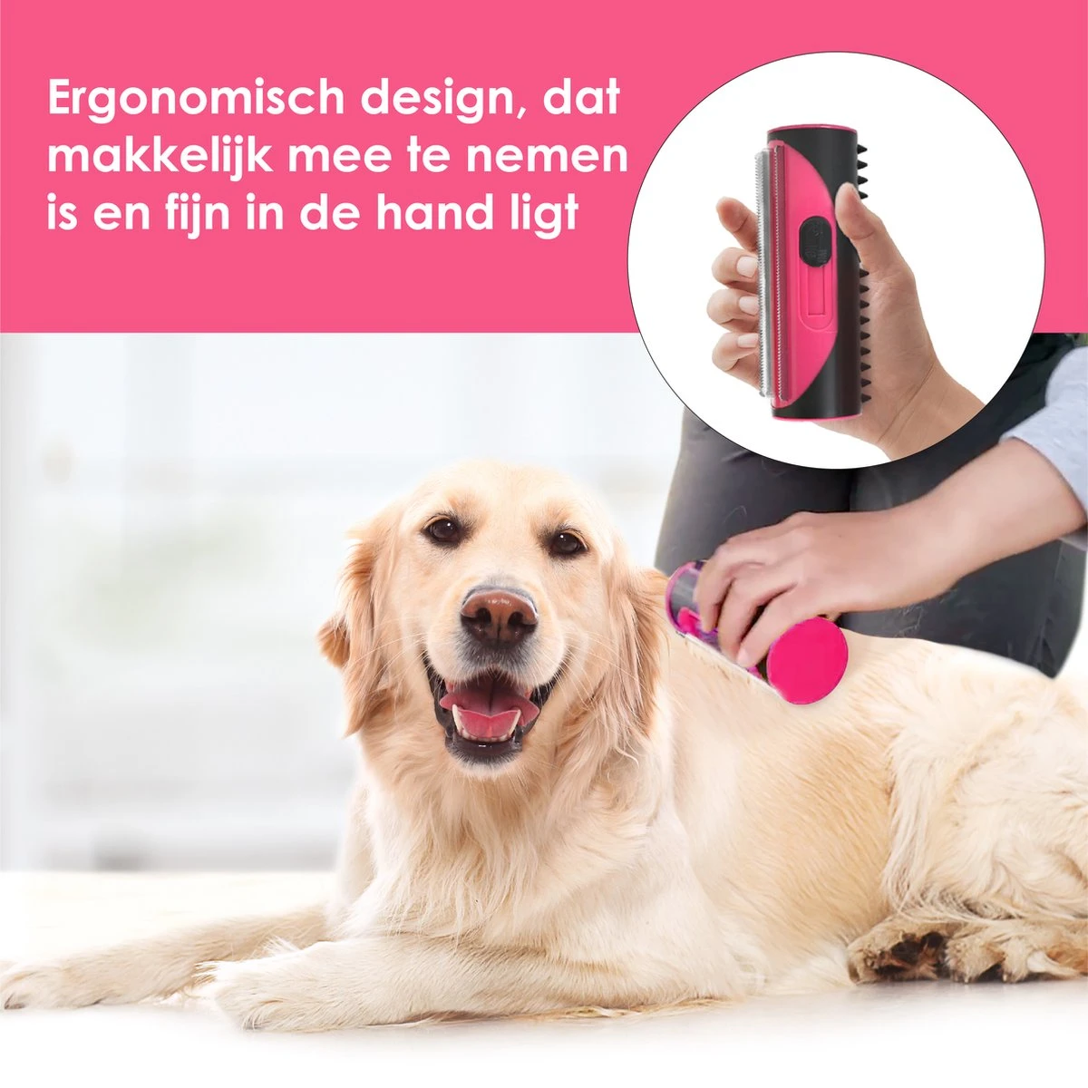 Frenkies HuisdierPlezier Hondenborstel - Borstels - Hondenborstel - Hondenkam - Roze 3 Frenkies HuisdierPlezier Hondenborstel - Borstels - Hondenborstel - Hondenkam - Roze - Afbeelding 3