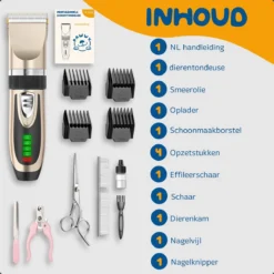 Pawwy Dieren Tondeuse Set Draadloos Voor Honden En Katten – Voor Dikke Vacht - Hondentondeuse – Hondentrimmer - Scheerapparaat - Goud -Dog Supplies 1200x1200 252