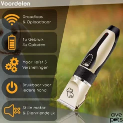 AVE Pets® Complete Hondentondeuse Set - Draadloos Tondeuse - Scheerapparaat Voor Je Hond Of Kat - Huisdier Trimmer - Professionele Dierentondeuse - Dieren Verzorging -Dog Supplies 1200x1200 278