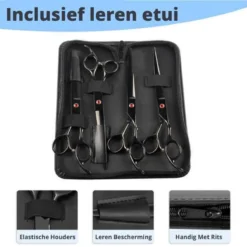 Petsify - Professionele 8-delige Huisdier Knipset - Effileerschaar Hond - Kam Hond - Schaar Hond - Katten Kam - Hondenschaar - Trimschaar Voor Honden - Kapperset - Zwart -Dog Supplies 1200x1200 346