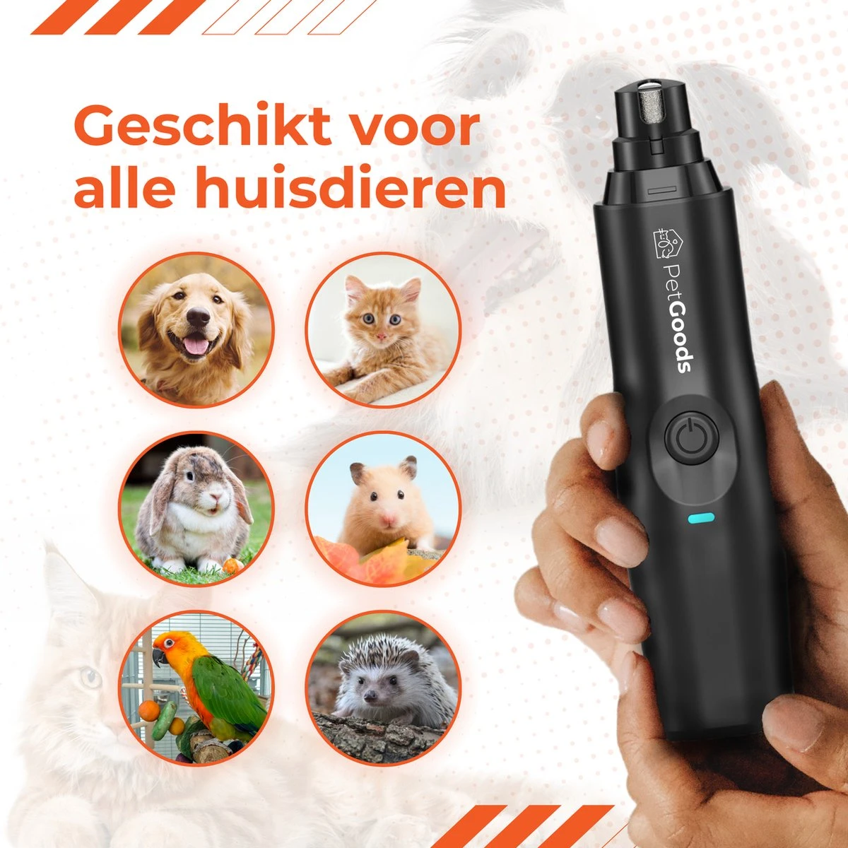 PetGoods Elektrische Nagel Vijl Voor Huisdieren - Incl. 2 Vijlen - Honden/Katten/Dieren - Draadloos 6 PetGoods Elektrische Nagel Vijl Voor Huisdieren - Incl. 2 Vijlen - Honden/Katten/Dieren - Draadloos - Afbeelding 6