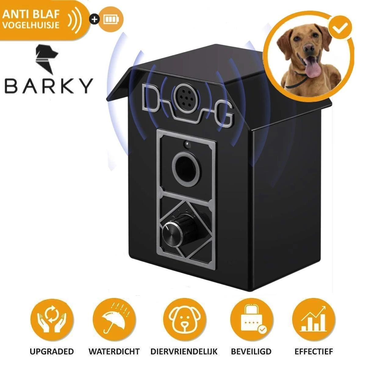 Merkloos Barky® Anti Blaf Apparaat Honden Ultrasoon Hondentrainer Incl Batterij - Anti Blafband Alternatief Veilig & Diervriendelijk - Dog Anti Bark Control 1 Merkloos Barky® Anti Blaf Apparaat Honden Ultrasoon Hondentrainer Incl Batterij - Anti Blafband Alternatief Veilig & Diervriendelijk - Dog Anti Bark Control