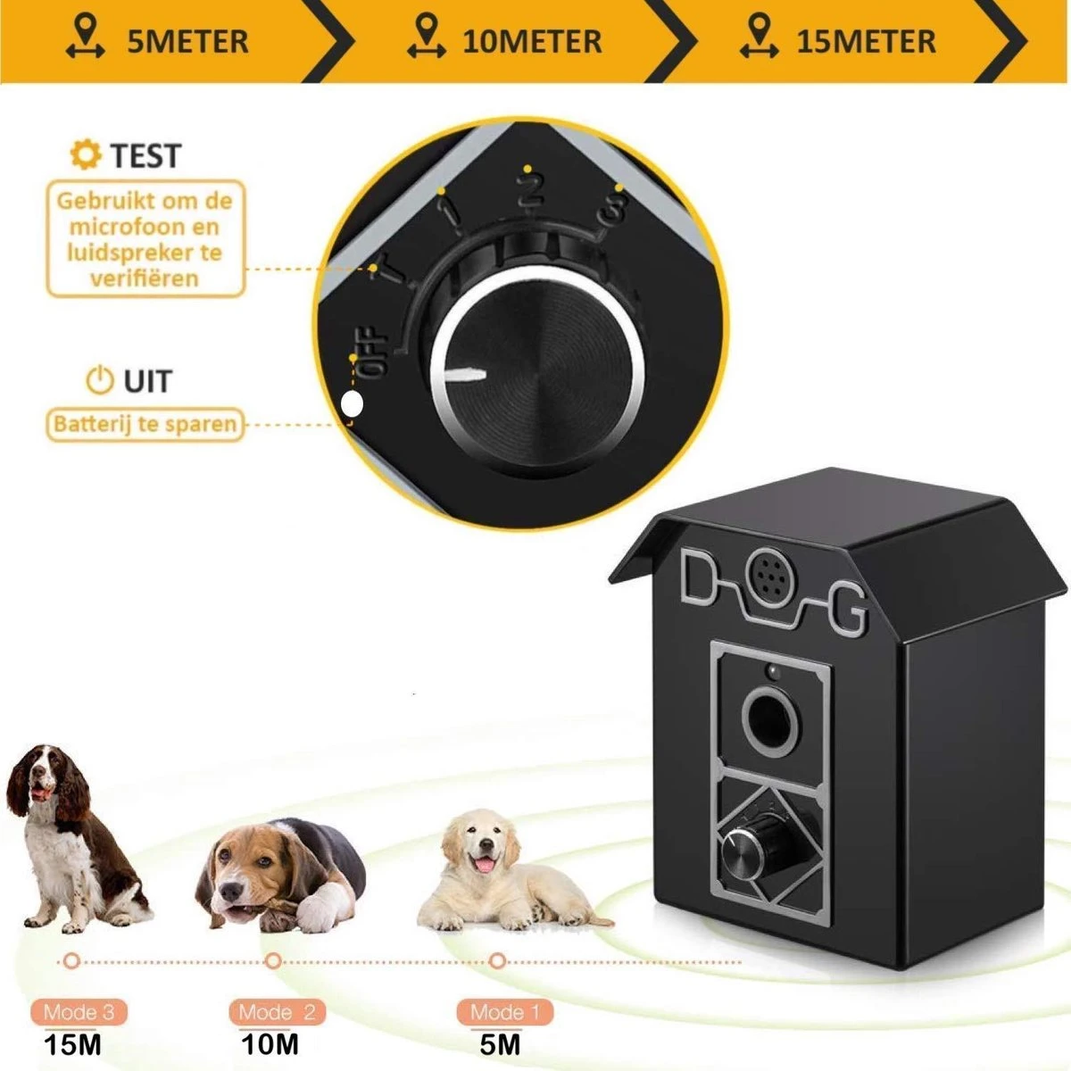 Merkloos Barky® Anti Blaf Apparaat Honden Ultrasoon Hondentrainer Incl Batterij - Anti Blafband Alternatief Veilig & Diervriendelijk - Dog Anti Bark Control 2 Merkloos Barky® Anti Blaf Apparaat Honden Ultrasoon Hondentrainer Incl Batterij - Anti Blafband Alternatief Veilig & Diervriendelijk - Dog Anti Bark Control - Afbeelding 2