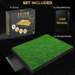 Toivo HondenToilet Kunstgras - Zwart - Geurafstotend - 62 X 49 X 6.6 CM - Honden Wc Outdoor - Zindelijkheidstraining Hond - Puppy Pads - Dierentoilet -Dog Supplies 1200x1200 524