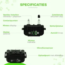 Petz - Anti Blafband - Anti Blafband Voor Kleine En Grote Honden - 5-55 KG - Vibratie En Audio - Diervriendelijk - GEEN Schokken - Opvoedingshalsband Zonder Schok En Diervriendelijk - Waterdicht - Oplaadbaar -Dog Supplies 1200x1200 534