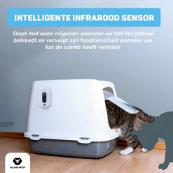 Vulpes Pets® Kattenbak Geurverdrijver PRO - Ozon En Negatieve Ionen Functie - Infraroodsensor - Oplaadbaar - Geurverwijderaar - Air Eliminator - Wit -Dog Supplies 1200x1200 549