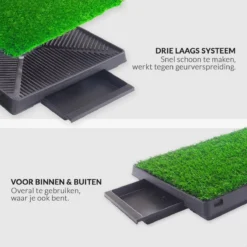 Merkloos Hondentoilet Kunstgras Met Bak - Indoor Dierentoilet - Uitneembare Opvangbak - Puppy Training Pets - Outdoor/Balkon/Tuin/Indoor Toilet - 50x64 Cm -Dog Supplies 1200x1200 566