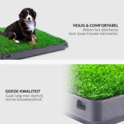 Merkloos Hondentoilet Kunstgras Met Bak - Indoor Dierentoilet - Uitneembare Opvangbak - Puppy Training Pets - Outdoor/Balkon/Tuin/Indoor Toilet - 50x64 Cm -Dog Supplies 1200x1200 571