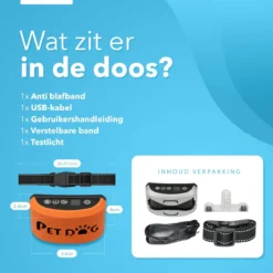 PET DOG® | Anti Blafband Voor Honden | 3 T/m 60 Kg | Oplaadbaar | Anti Blaf Band | Trainingsband | Vibratie En Geluid | Diervriendelijk | Shock Aan/uit Instelbaar -Dog Supplies 1200x1200 622