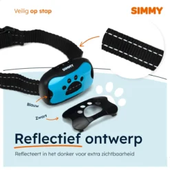 Simmy Anti Blafband - Diervriendelijke Opvoedingshalsband - Zwart En Blauw - Diervriendelijk - Zonder Schok - Anti Blaf Band Voor Grote En Kleine Honden -Dog Supplies 1200x1200 641