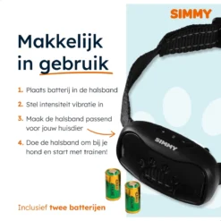 Simmy Anti Blafband - Diervriendelijke Opvoedingshalsband - Zwart En Blauw - Diervriendelijk - Zonder Schok - Anti Blaf Band Voor Grote En Kleine Honden -Dog Supplies 1200x1200 644