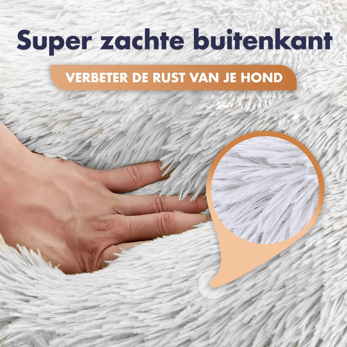 Pet Perfect Donut Hondenmand XXL - 100cm - Fluffy Hondenkussen - Hondenbed - Créme/Bruin 4 Pet Perfect Donut Hondenmand XXL - 100cm - Fluffy Hondenkussen - Hondenbed - Créme/Bruin - Afbeelding 4