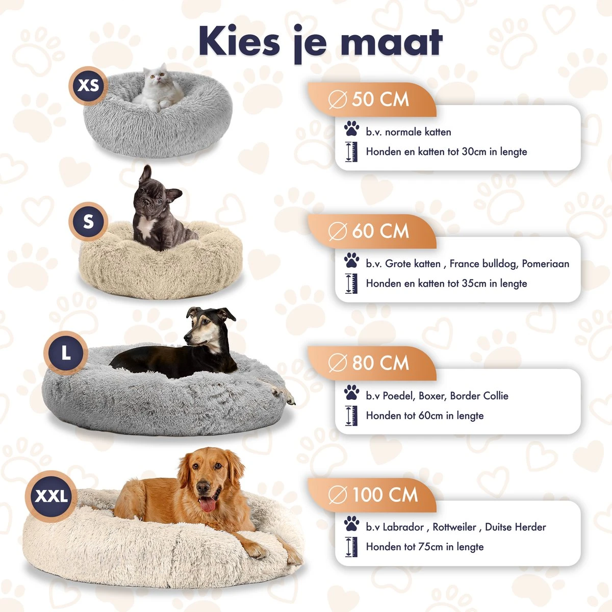 Pet Perfect Donut Hondenmand XXL - 100cm - Fluffy Hondenkussen - Hondenbed - Créme/Bruin 8 Pet Perfect Donut Hondenmand XXL - 100cm - Fluffy Hondenkussen - Hondenbed - Créme/Bruin - Afbeelding 8
