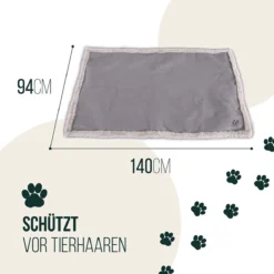 Happilax Fluffy Hondendeken Voor Auto & Bank, Wasbare Hondenmat Voor Op Reis, Grijs, L -Dog Supplies 1200x1200 916