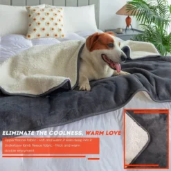 Hondendeken, Fleece, Waterdicht, Wasbaar, Hondenmat, Huisdier, Warme Zachte Deken Voor Hondendeken, Kattendeken, Deken Voor Katten En Honden, Waterdichte Deken Voor Bank, Bed, 150 X 127 Cm -Dog Supplies 1200x1200 935