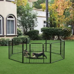 ACAZA Hondenren In 8 Panelen - Hondenkennel - Met Deur - 60 Cm Hoogte - Zwart -Dog Supplies 1200x1200 998