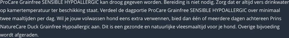 Prins Procare Graanvrij Sensible Hypoallergic - 12 KG 8 Prins Procare Graanvrij Sensible Hypoallergic - 12 KG - Afbeelding 8