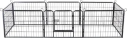 ACAZA Hondenren In 8 Panelen - Hondenkennel - Met Deur - 60 Cm Hoogte - Zwart -Dog Supplies 1200x366