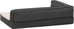 VidaXL Hondenbed Ergonomisch Linnen-look 60x42 Cm Fleece Donkergrijs -Dog Supplies 1200x480