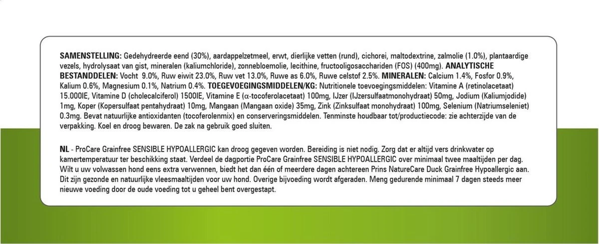 Prins Procare Graanvrij Sensible Hypoallergic - 12 KG 7 Prins Procare Graanvrij Sensible Hypoallergic - 12 KG - Afbeelding 7