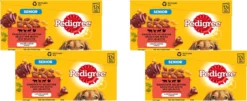 Pedigree Senior In Gelei Honden Natvoer - Vlees En Gevogelte In Gelei - 48 X 100 Gr -Dog Supplies 1200x490 1