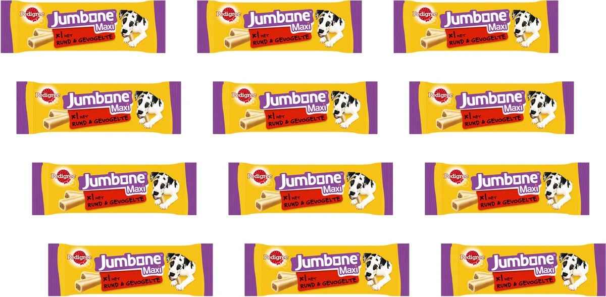 Pedigree Jumbone Hondensnacks Maxi - Rund & Gevogelte - 12 Stuks 3 Pedigree Jumbone Hondensnacks Maxi - Rund & Gevogelte - 12 Stuks - Afbeelding 3