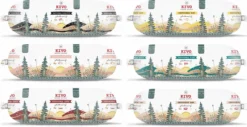 Kivo Petfood Houdbare Worsten INTRODUCTIEDOOS 6 X 600 Gram Smaken: Rund, Kip, Rund & Kip, Kip & Zalm, Eend En Lam - Zacht Gestoomd Vlees - Glutenvrij Geen Fratsen