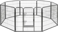 Merkloos Premium Puppyren - 80 Cm Hoog - 640 Cm Omtrek - Hondenren - Hondenhok - Grijs Hamerslag