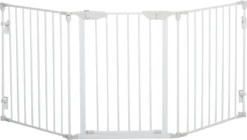 PawHut Afschermhek Voor Honden Veiligheidshek Hondenhek 3 Elementen Kunststof Wit D06-100V01
