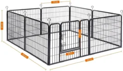 Hoppa! Hondenhekje - Puppyren - 160x160 Cm - 8 Delen Van 80 X 60 Cm - Vierkant, Rechthoek Of Achthoek Naar Keuze - Zwart -Dog Supplies 1200x701 4