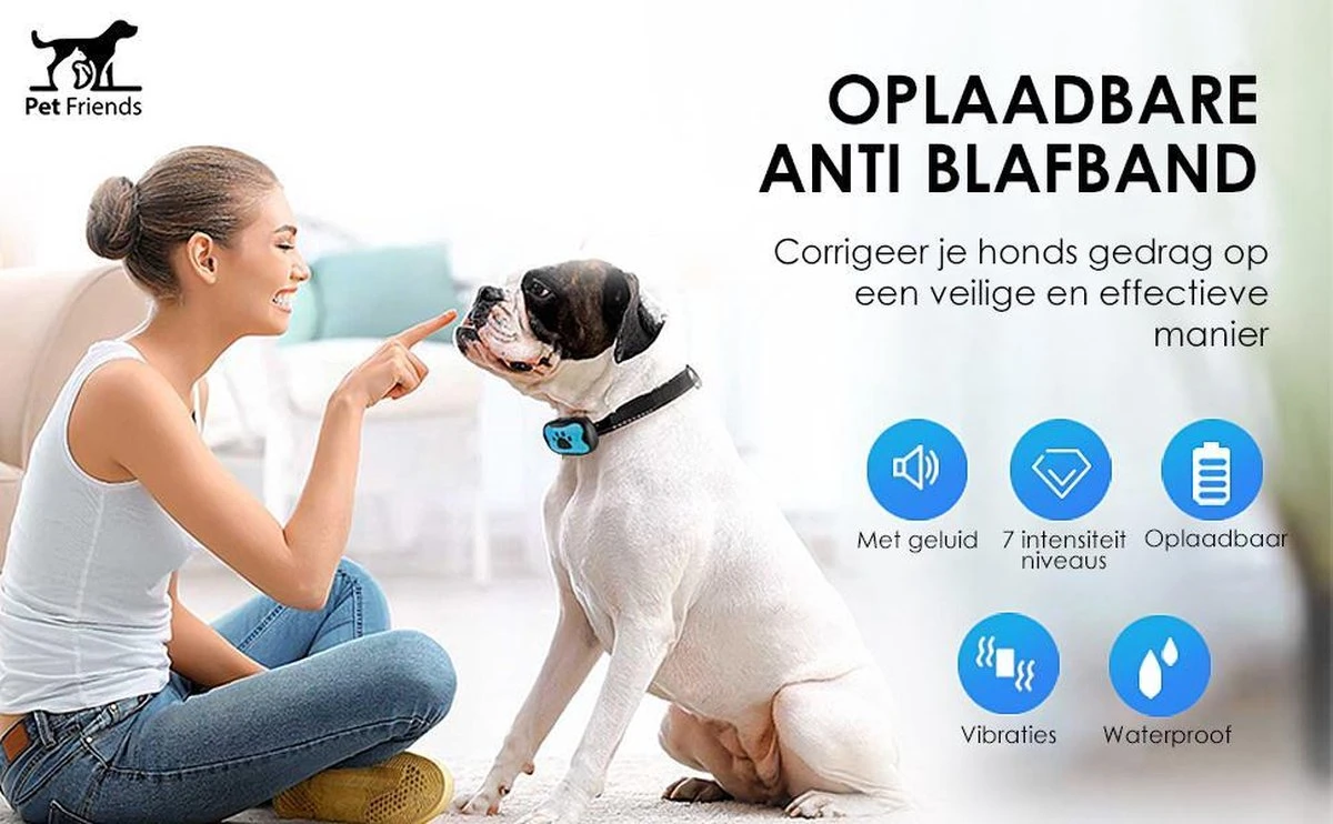PetFriends Anti Blafband Zonder Schok - Gratis Hondenfluit - USB Oplaadbaar - Anti Blaf Apparaat - Opvoedingshalsband - Voor Grote En Kleine Honden 9 PetFriends Anti Blafband Zonder Schok - Gratis Hondenfluit - USB Oplaadbaar - Anti Blaf Apparaat - Opvoedingshalsband - Voor Grote En Kleine Honden - Afbeelding 9