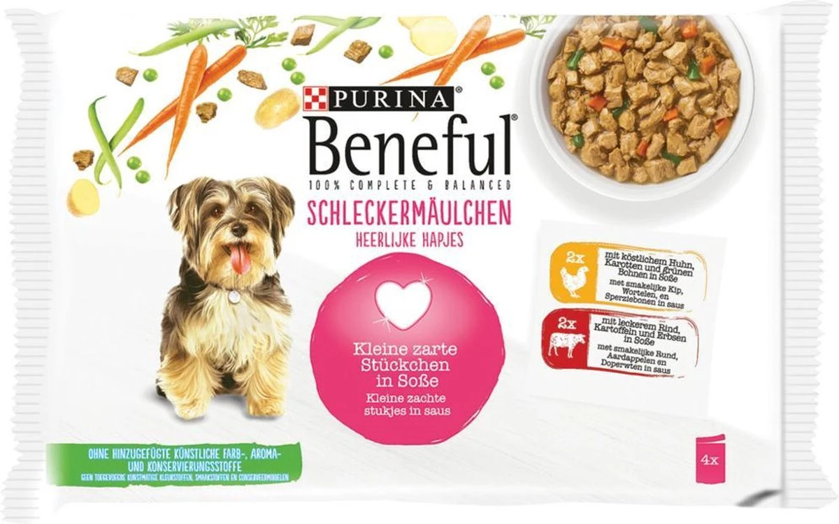 Beneful Pouch - Hondenvoer Kip & Rund In Saus - 40 X 100 G 2 Beneful Pouch - Hondenvoer Kip & Rund In Saus - 40 X 100 G - Afbeelding 2