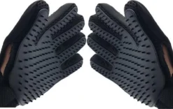 Borstel Voor Huisdieren - 2 Stuks LINKS + RECHTS - Voor Elke Vacht - Silicone - Vachtborstel - Borstel Handschoen - Zwart- ODaani