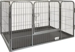MaxxPet Puppyren - Hondenbench - Puppykennel - Hondenren - 125 X 78 X 80 Cm - Zwart