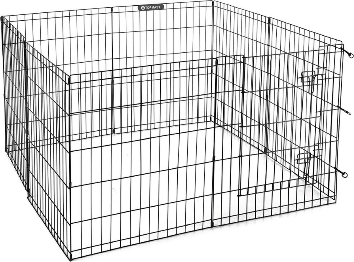 Topmast Puppyren Uitvouwbaar - Zwart - 560 Cm Omtrek - 60 Cm Hoog - Opvouwbaar XL - Hondenren 1 Topmast Puppyren Uitvouwbaar - Zwart - 560 Cm Omtrek - 60 Cm Hoog - Opvouwbaar XL - Hondenren