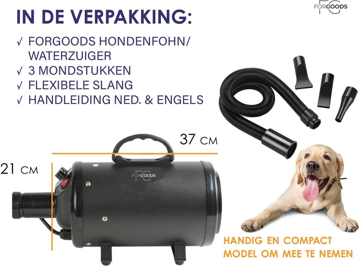 Forgoods Professionele Hondenfohn - Waterblazer Voor Honden - Hondenfohn Met 4 Opzetstukken - 2800W Verstelbaar Vermogen - Roze 7 Forgoods Professionele Hondenfohn - Waterblazer Voor Honden - Hondenfohn Met 4 Opzetstukken - 2800W Verstelbaar Vermogen - Roze - Afbeelding 7